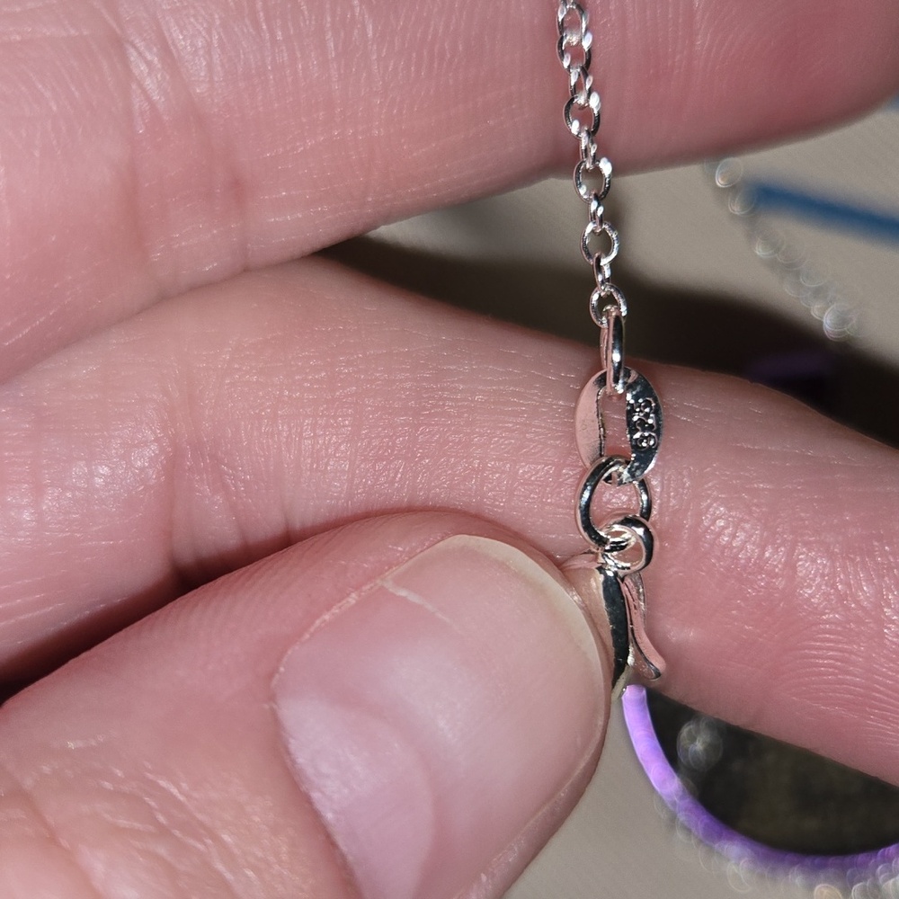 ❣️Louis Vuitton❣️Upcycled⬆️Sterling Silver 20' Purple Necklace💜Authentic LV Bag - Picture 6 of 7